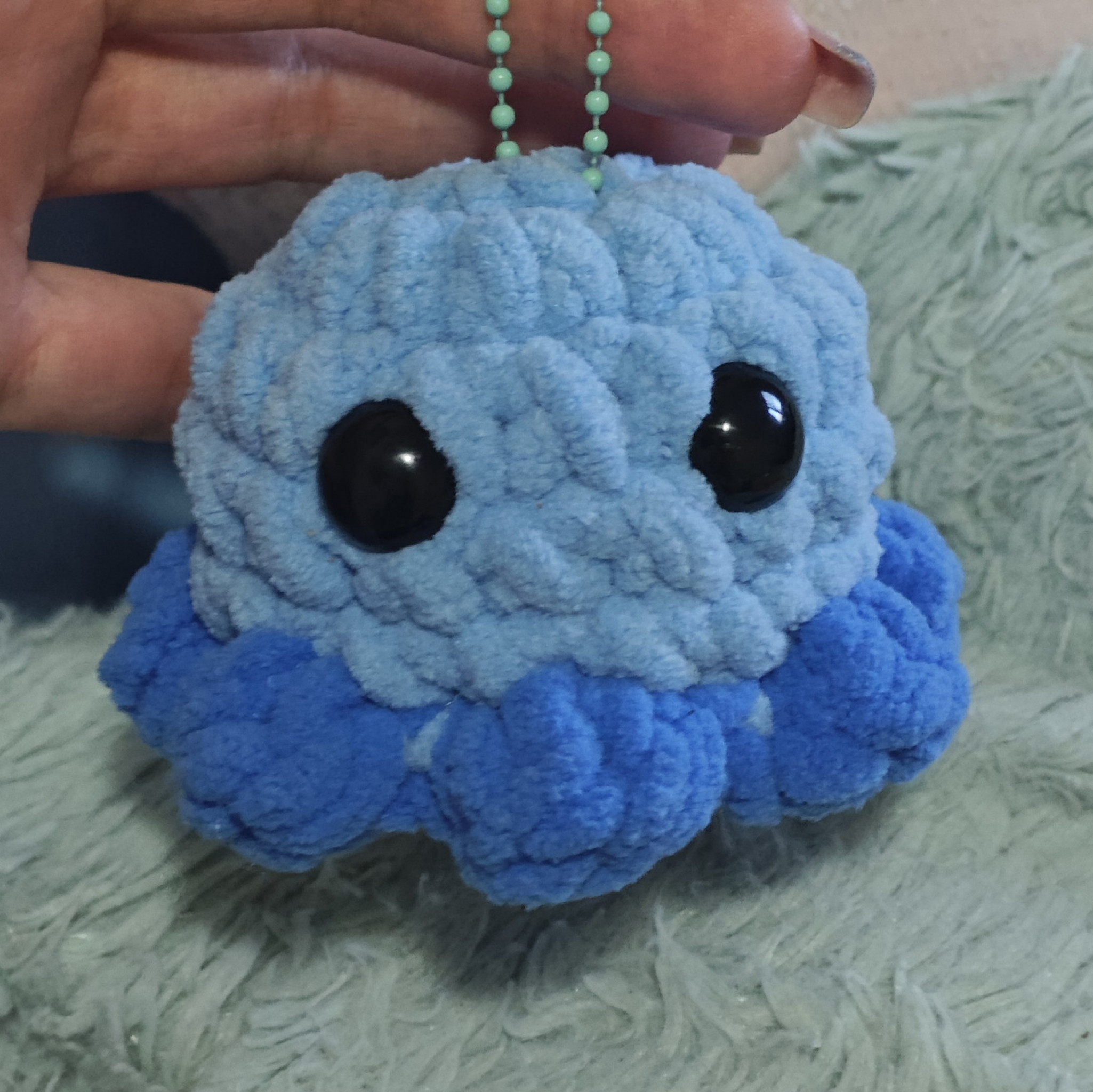 Blue Baby Octopus crochet keychain